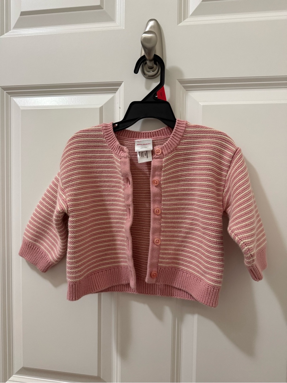 Hanna Anderson Striped Knit Baby Cardigan - 12-18m